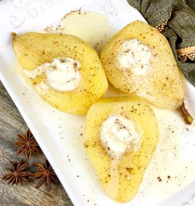 Poached Pears with Marscapone