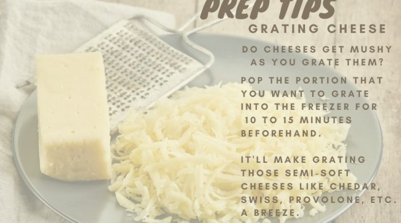 Delicious Easy Recipes - Prep Tips Card - Freeze Cheese Before Grating
